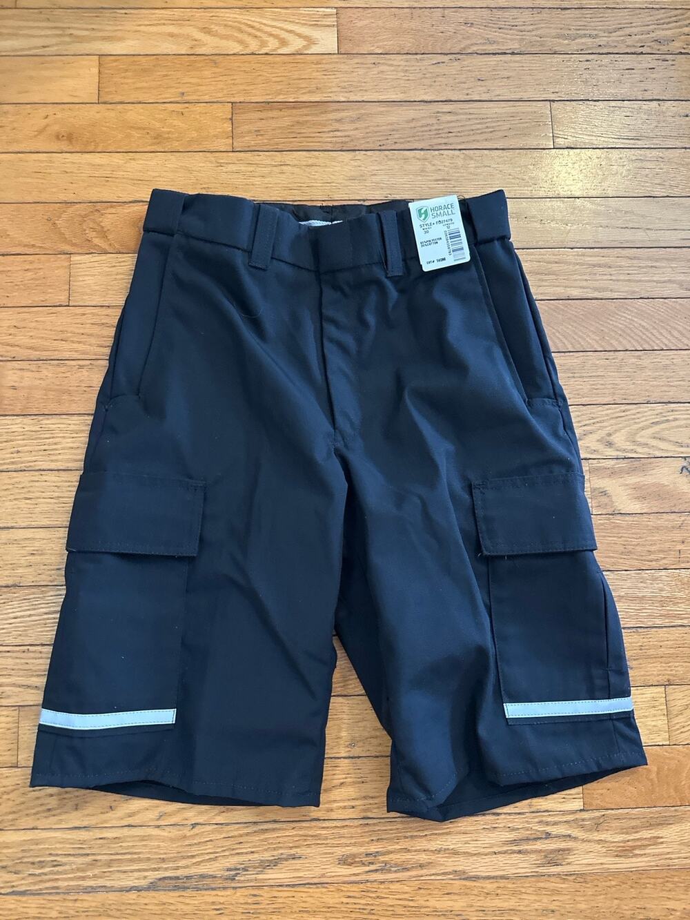 NWT Horace Small Cargo Work Shorts Mens 30 x 12 Black Uniform Utility Reflective
